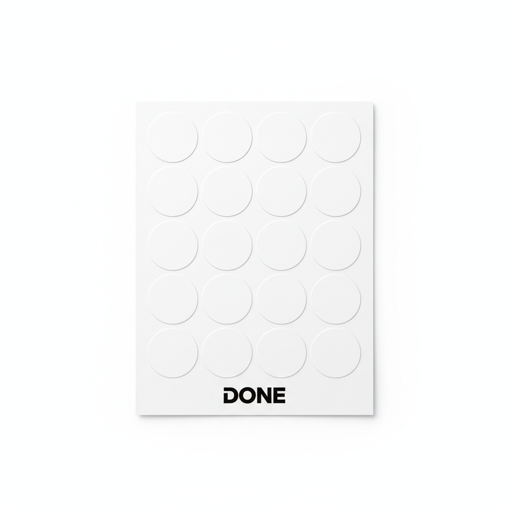 Mockup Foglio Etichette Rotonde